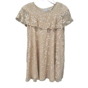 Chasing Fireflies Cream Short Sleeve Floral Lace Dress Size 10